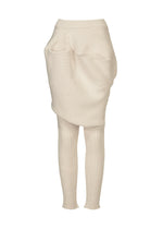 A product shot of the ISSEY MIYAKE FOUND STONE trousers in off-white.