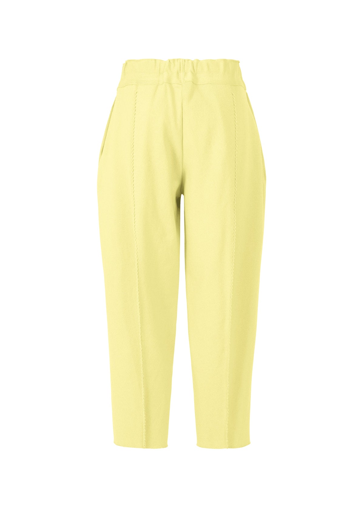 A detail shot of the ISSEY MIYAKE CAMPAGNE trousers.