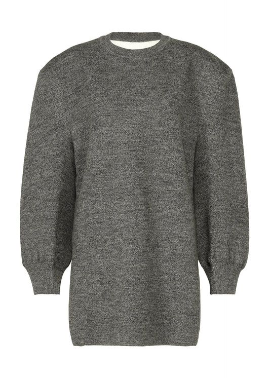 A product shot of the ISSEY MIYAKE HANDSOME KNIT dress in gray.
