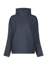 A product shot of the ISSEY MIYAKE CAMPAGNE top in dark navy.