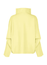 A detail shot of the ISSEY MIYAKE CAMPAGNE top.