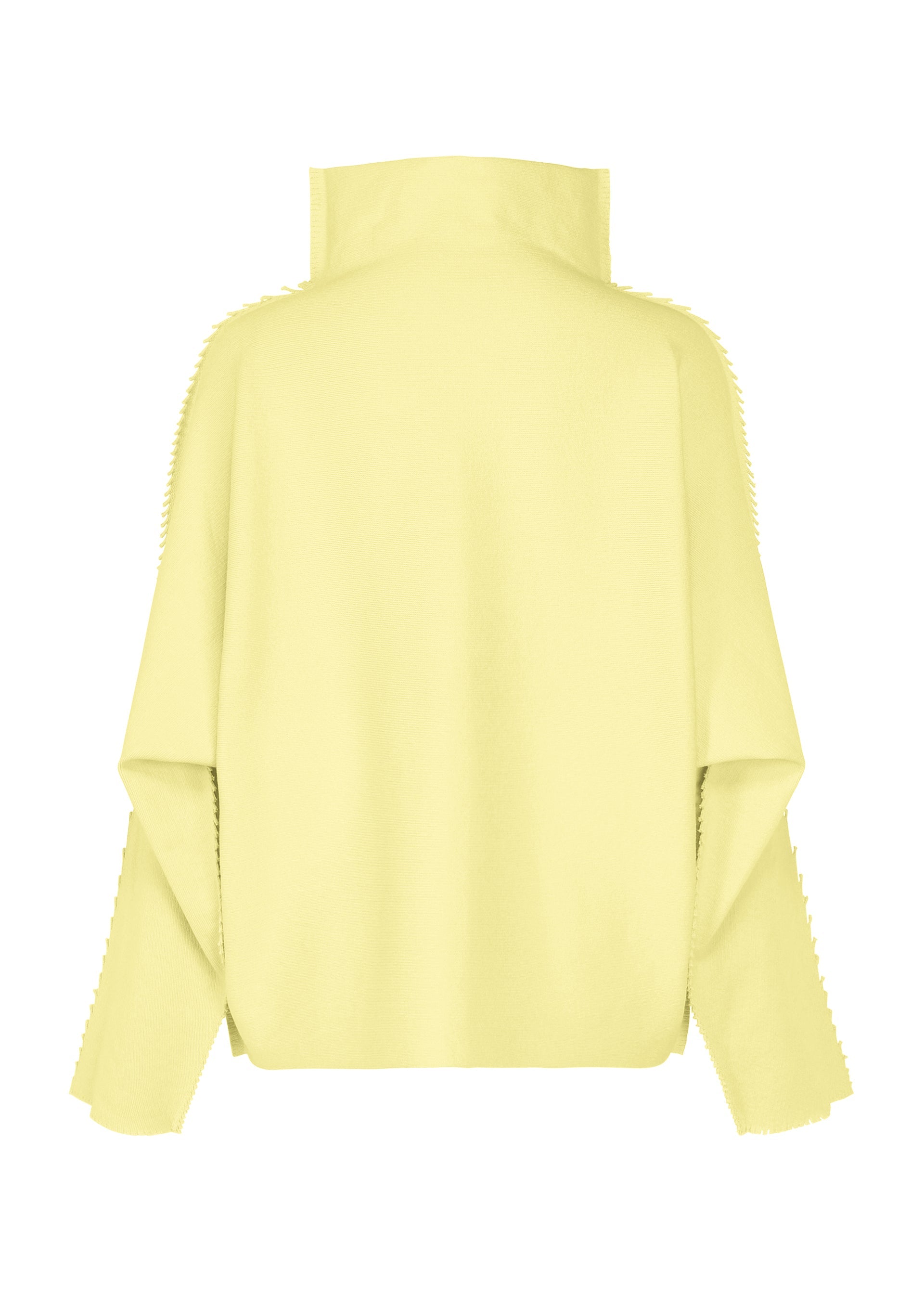 A detail shot of the ISSEY MIYAKE CAMPAGNE top.