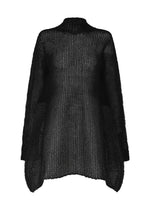 A product shot of the ISSEY MIYAKE PANINI PULLED top in black.