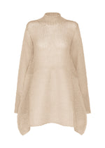 A product shot of the ISSEY MIYAKE PANINI PULLED top in light beige.