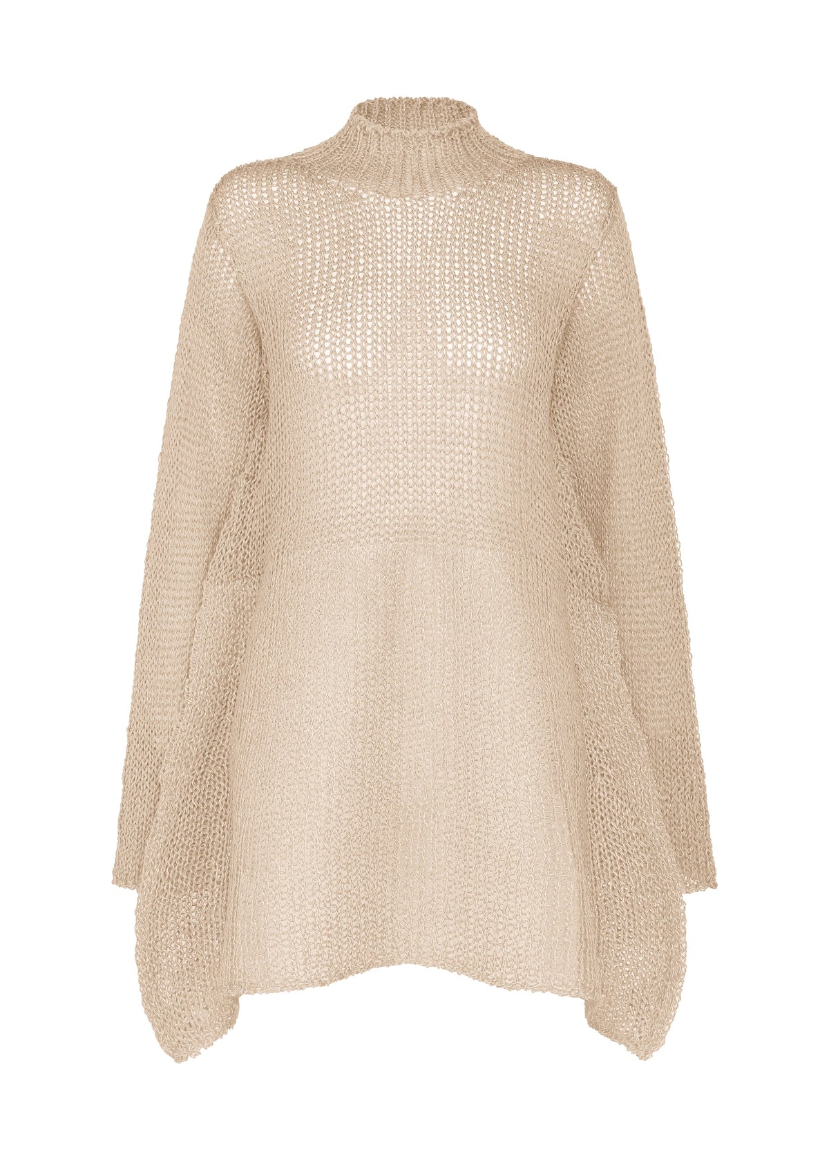 A product shot of the ISSEY MIYAKE PANINI PULLED top in light beige.