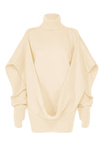 A product shot of the ISSEY MIYAKE O KNIT top in off-white.