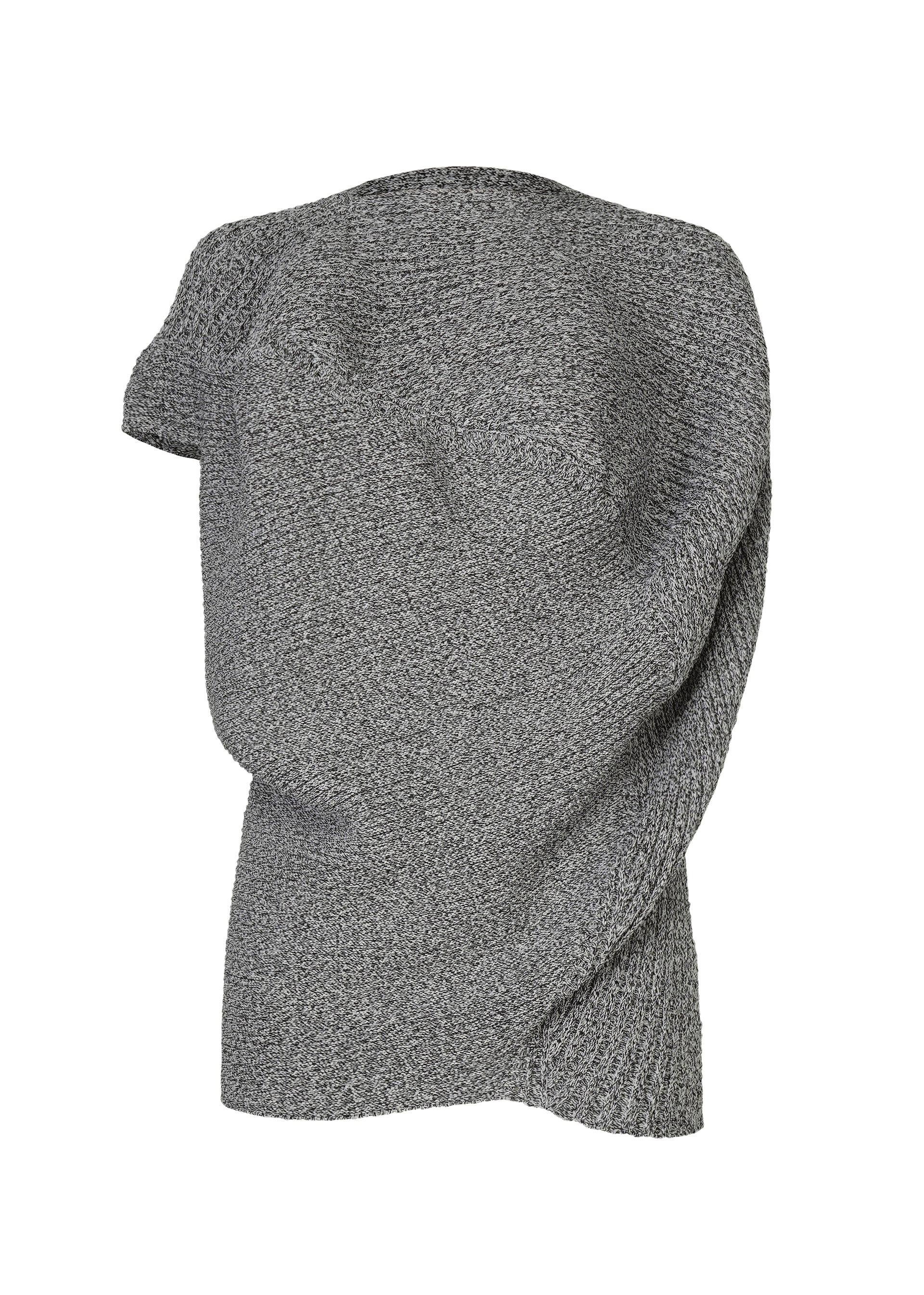 A product shot of the ISSEY MIYAKE FOUND STONE top in gray.