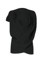 A product shot of the ISSEY MIYAKE FOUND STONE top in black.