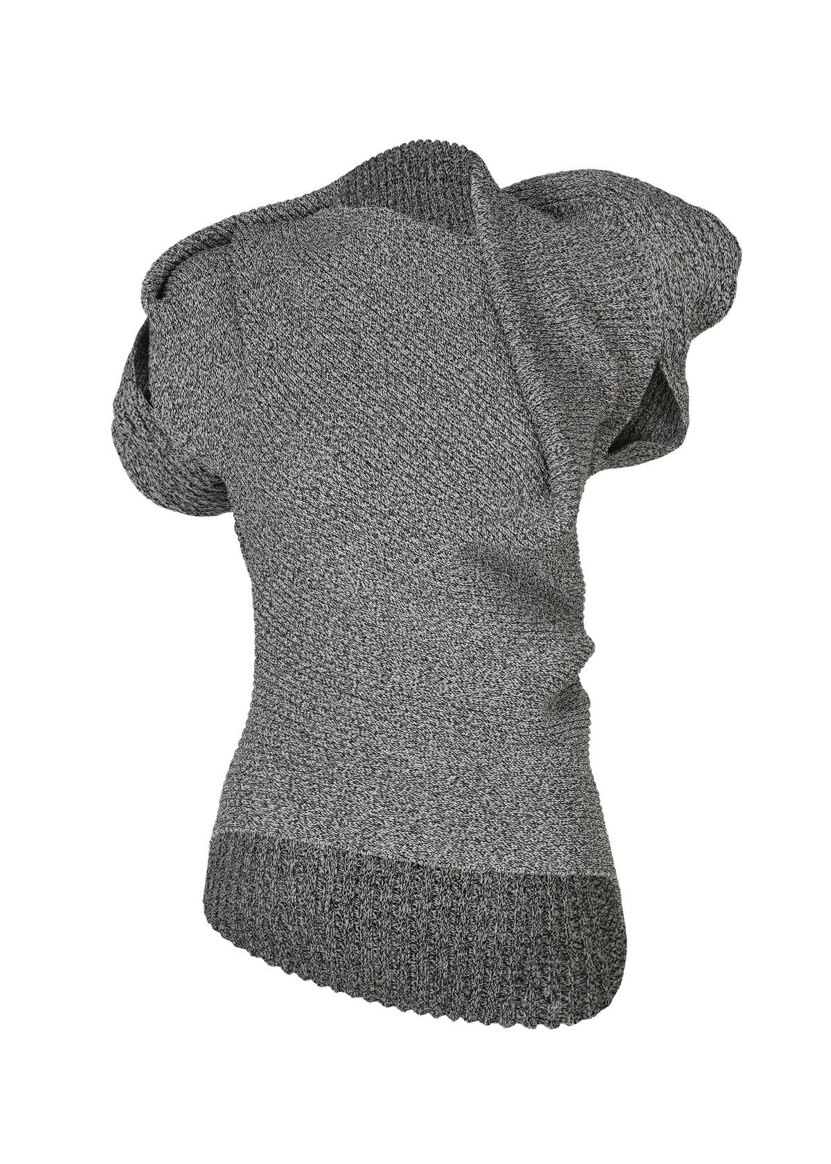 A product shot of the ISSEY MIYAKE FOUND STONE top in gray.