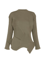 A product shot of the ISSEY MIYAKE KONE KONE top in gray.