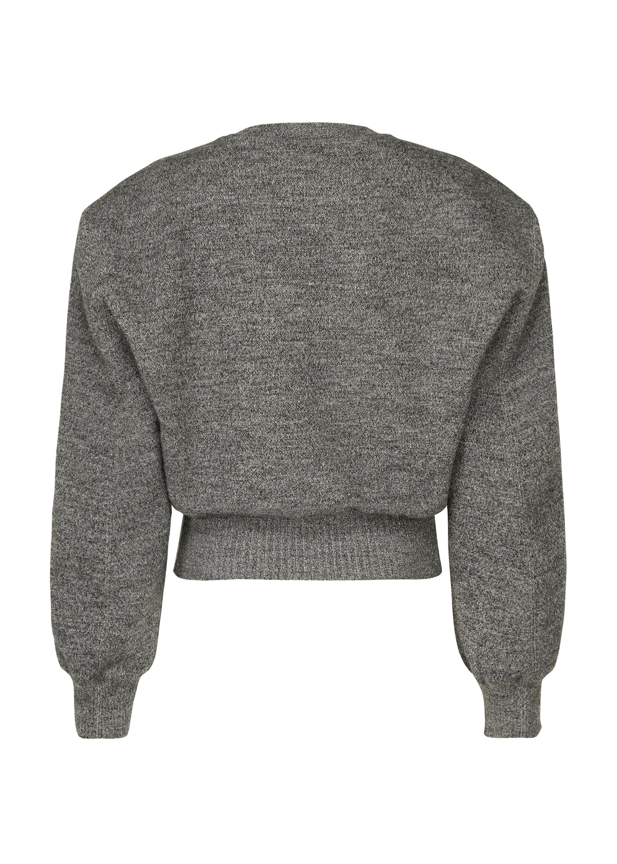 A detail shot of the ISSEY MIYAKE HANDSOME KNIT top.
