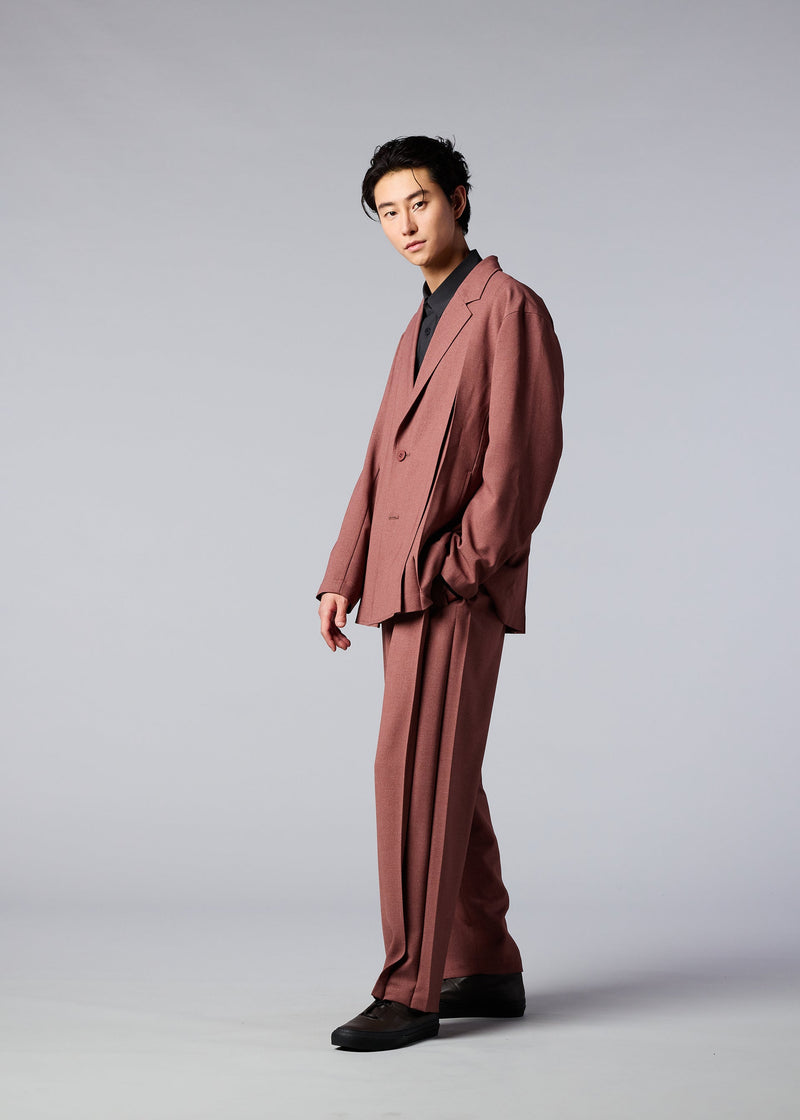 A model wears the IM MEN WOOL LIKE WINGS trousers.