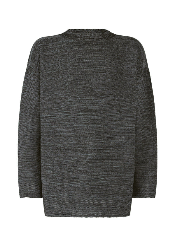 A product shot of the IM MEN SEAMLESS WASHI KNIT top in charcoal grey (13).