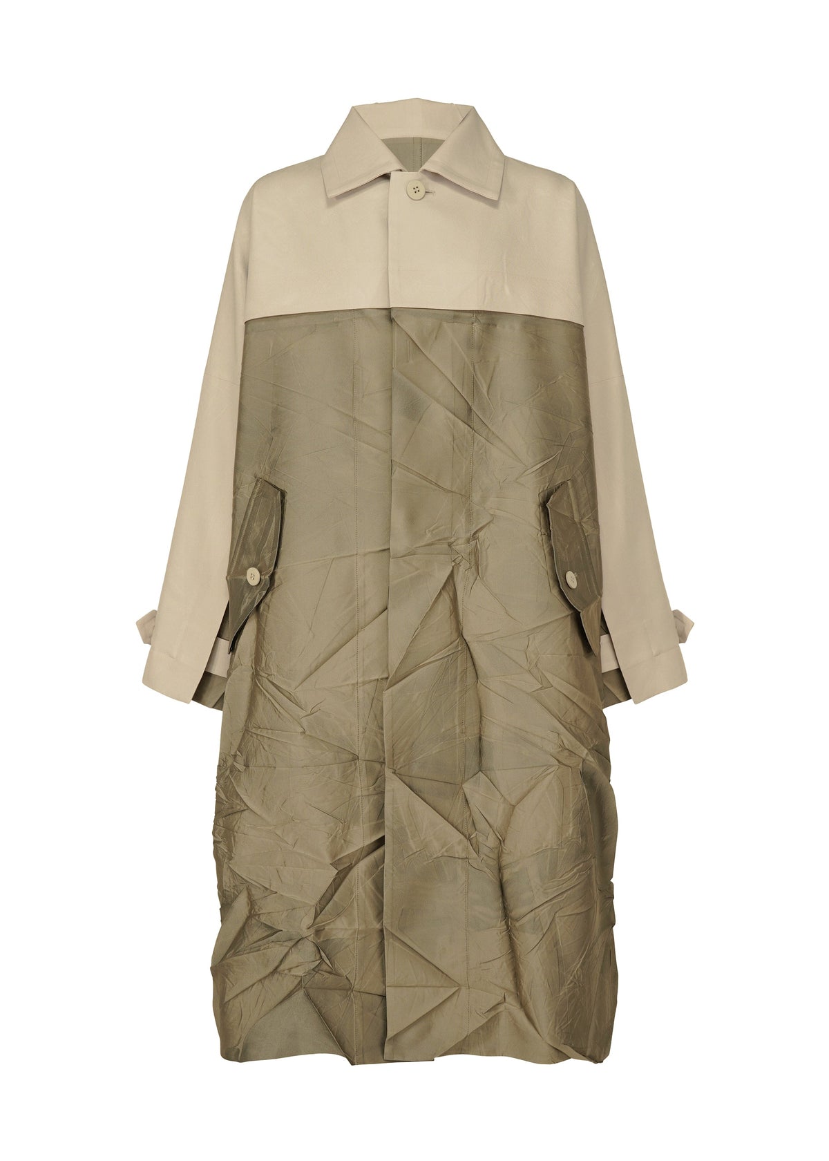 A product shot of the IM MEN HIDING coat in beige (41).