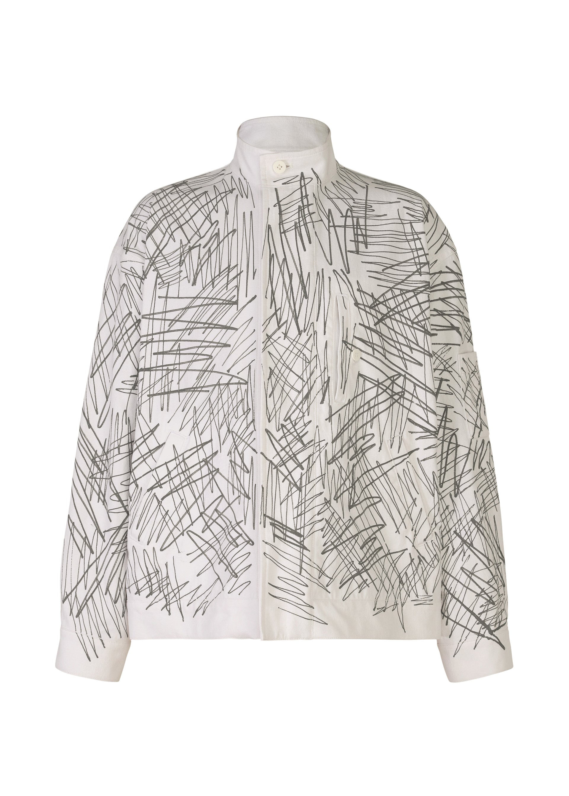 A product shot of the IM MEN SKETCH jacket in off white (02).