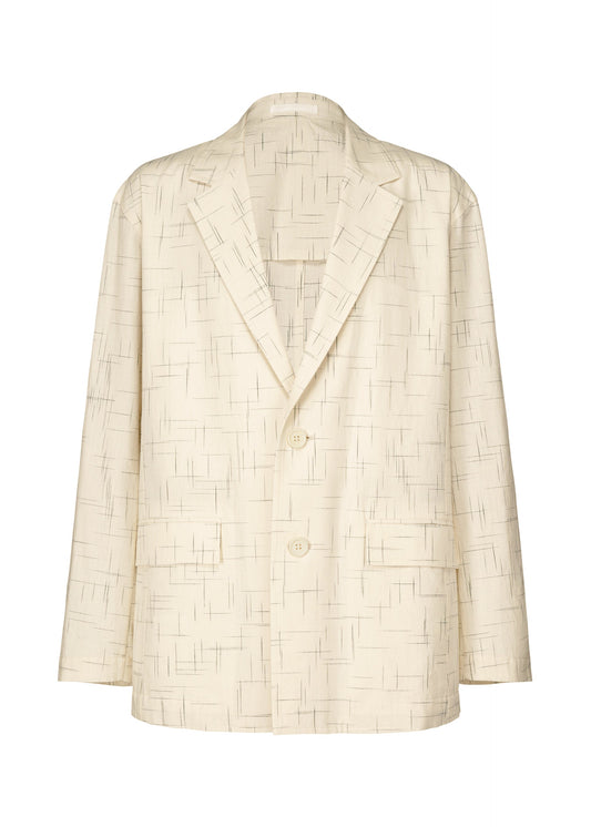 A product shot of the IM MEN KASURI jacket in ivory (03).