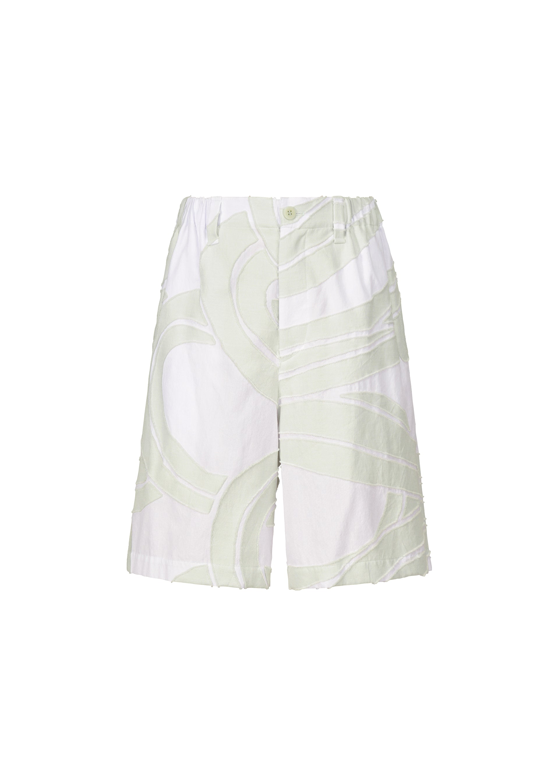 A product shot of the ISSEY MIYAKE MEN SCENES trousers in mint (68).