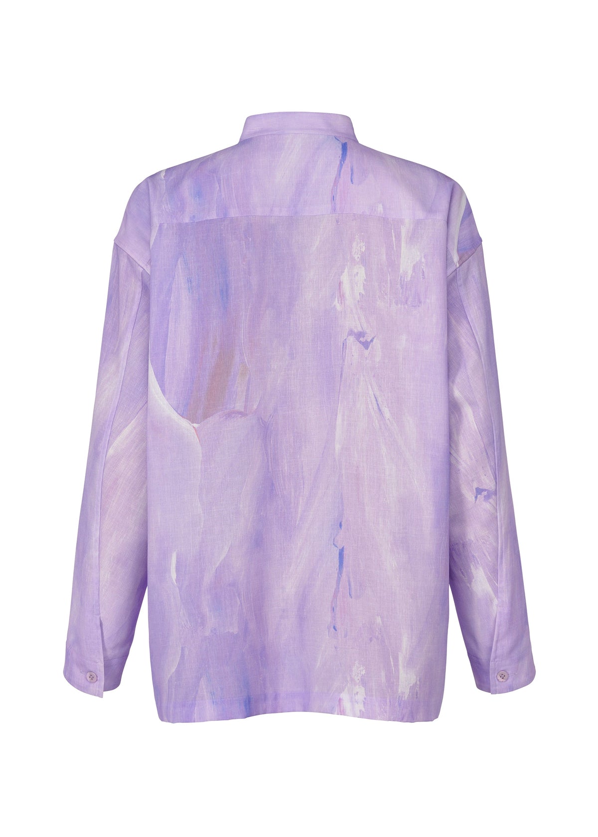 A detail shot of the ISSEY MIYAKE MEN BY CHANCE shirt.