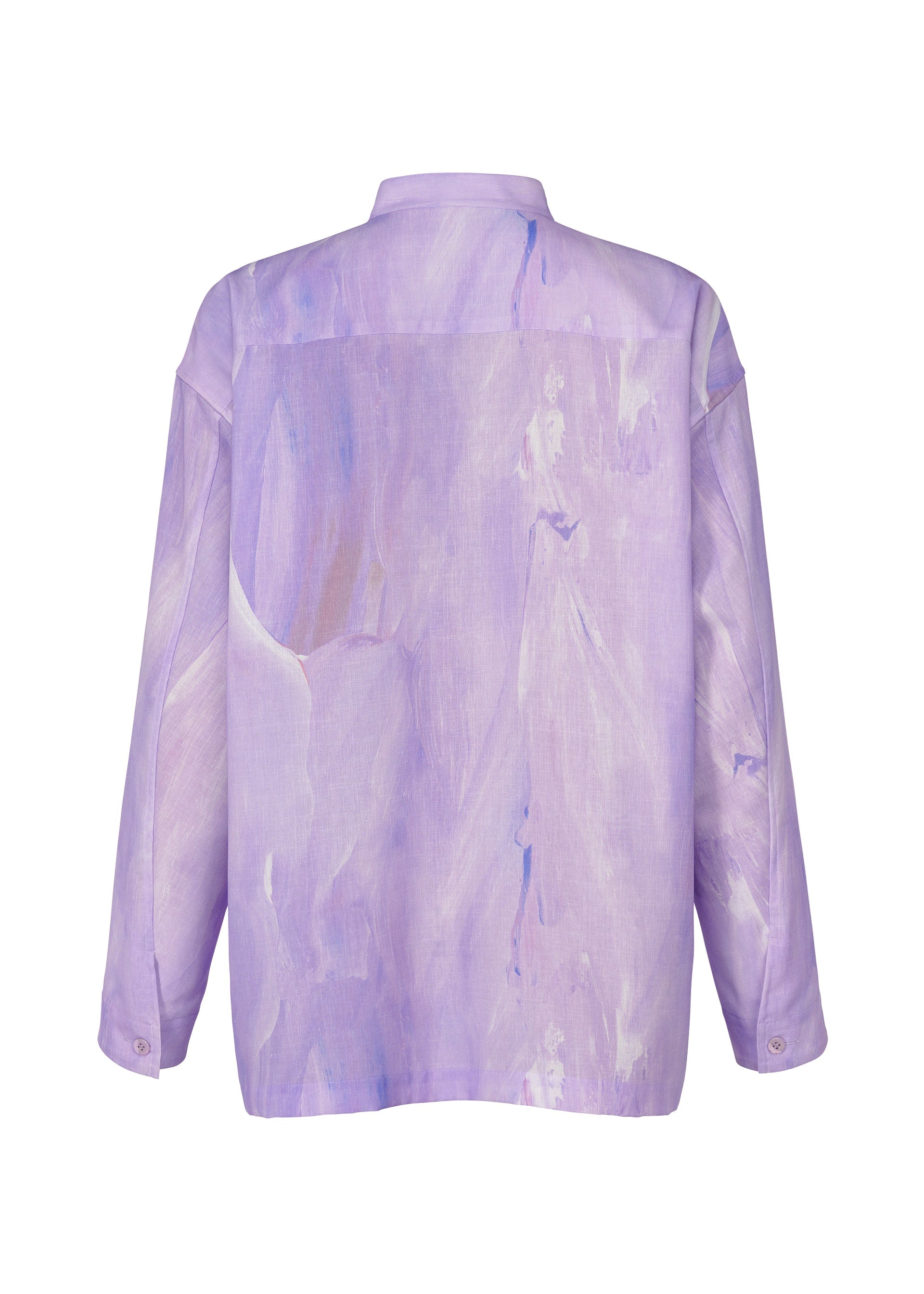 A detail shot of the ISSEY MIYAKE MEN BY CHANCE shirt.