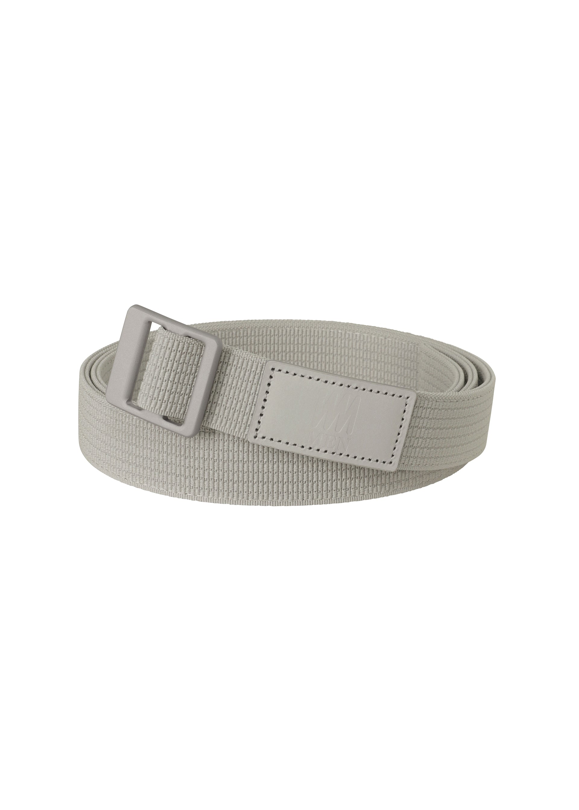 A product shot of the IM MEN FRICTION BELT belt in light grey.