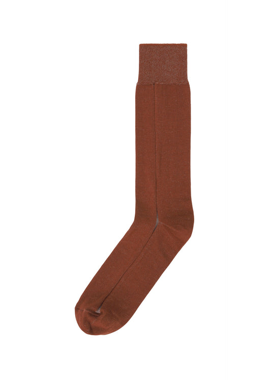 A product shot of the IM MEN FLY SOCKS socks in brick red.