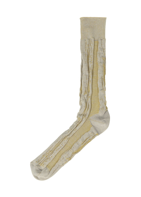 A product shot of the IM MEN COTTON JACQUARD SOCKS socks in cream yellow (50).