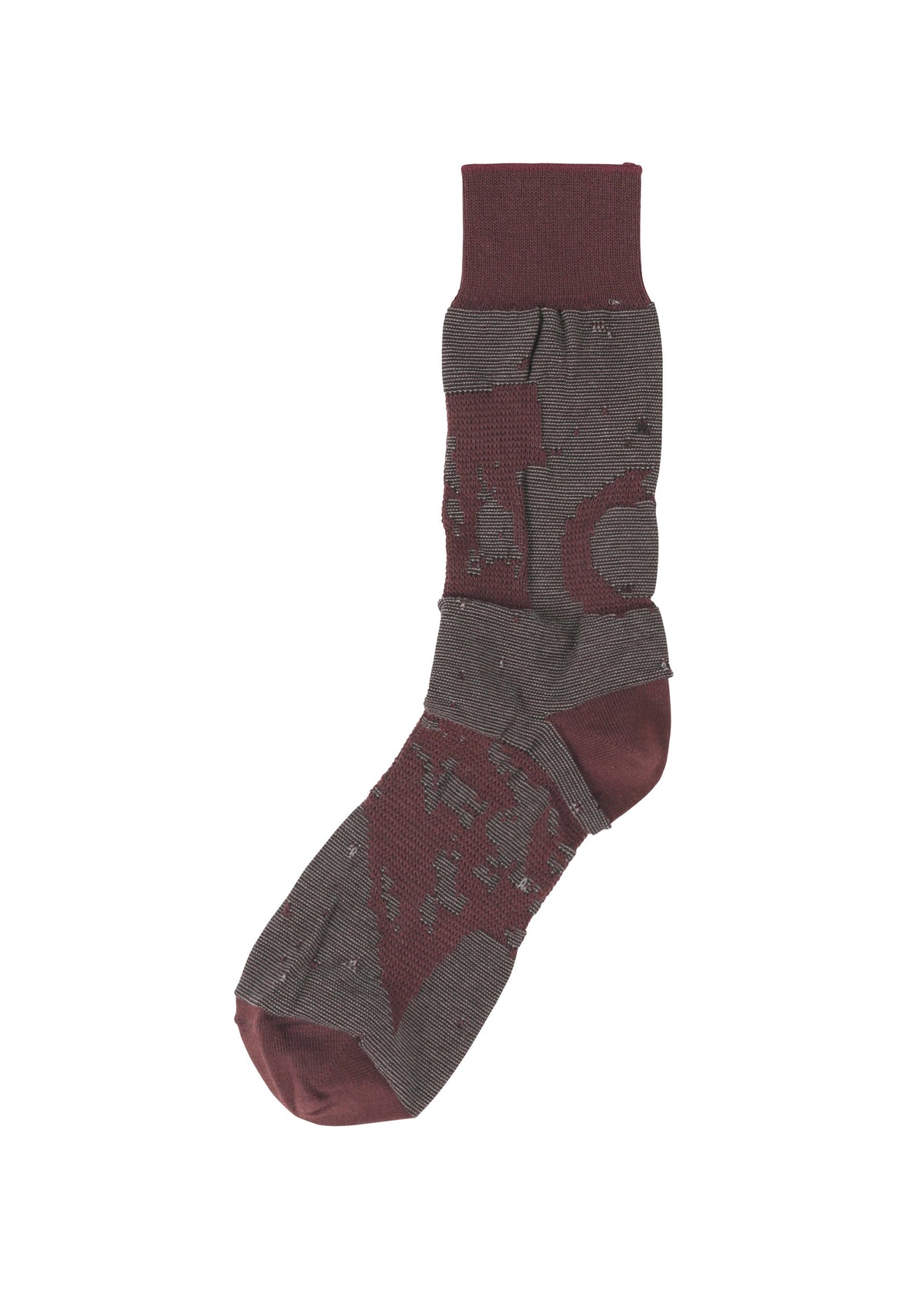 A product shot of the IM MEN GEOMETRY SOCKS socks in dark red (25).