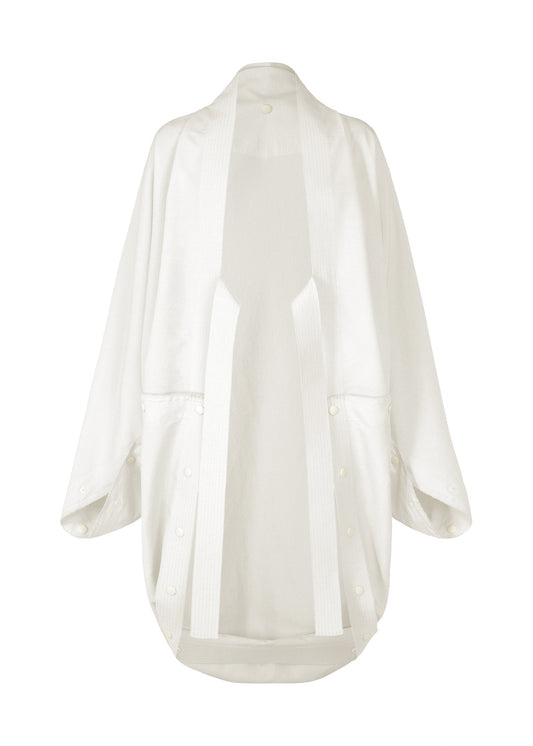 A product shot of the IM MEN FLY coat in white.