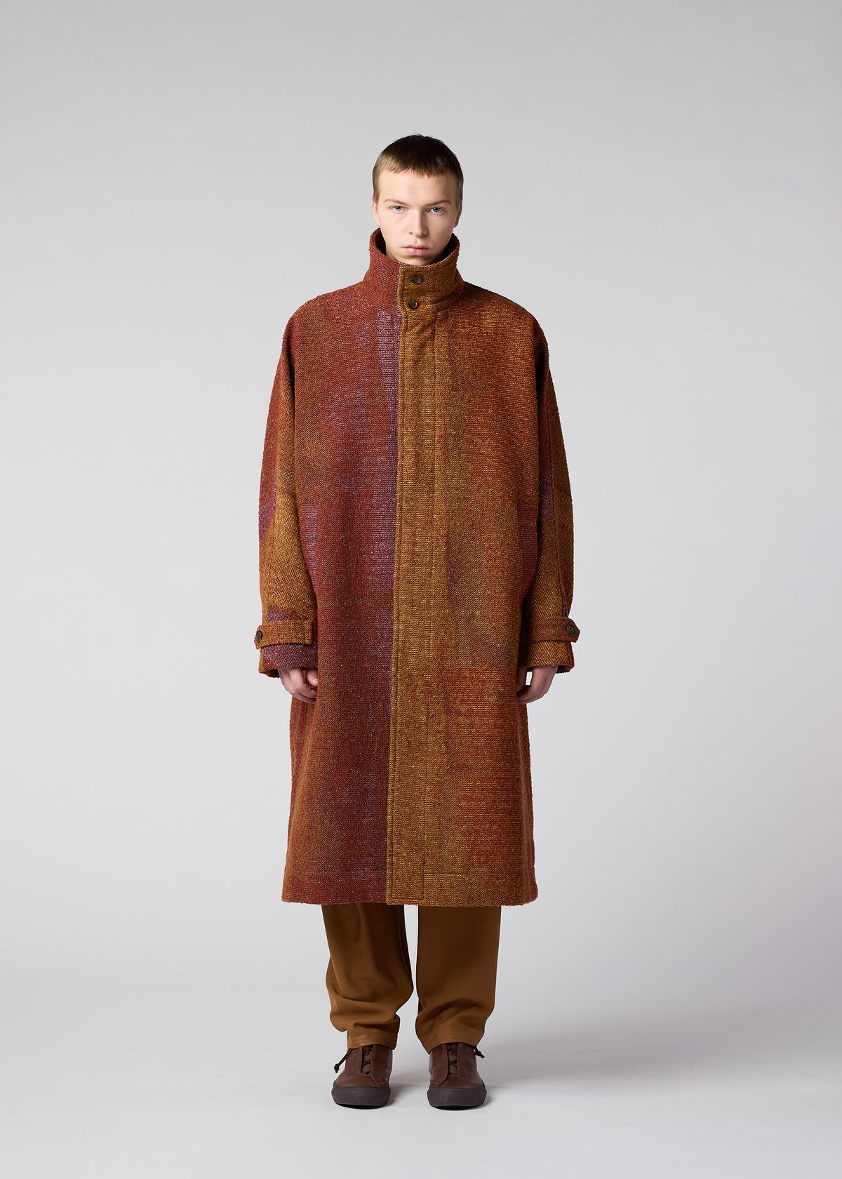 PAINTING JACQUARD Coat Orange