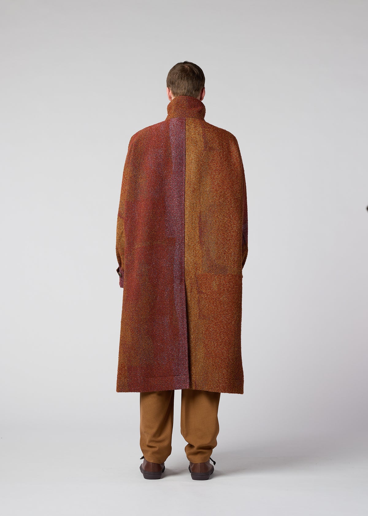 PAINTING JACQUARD Coat Orange
