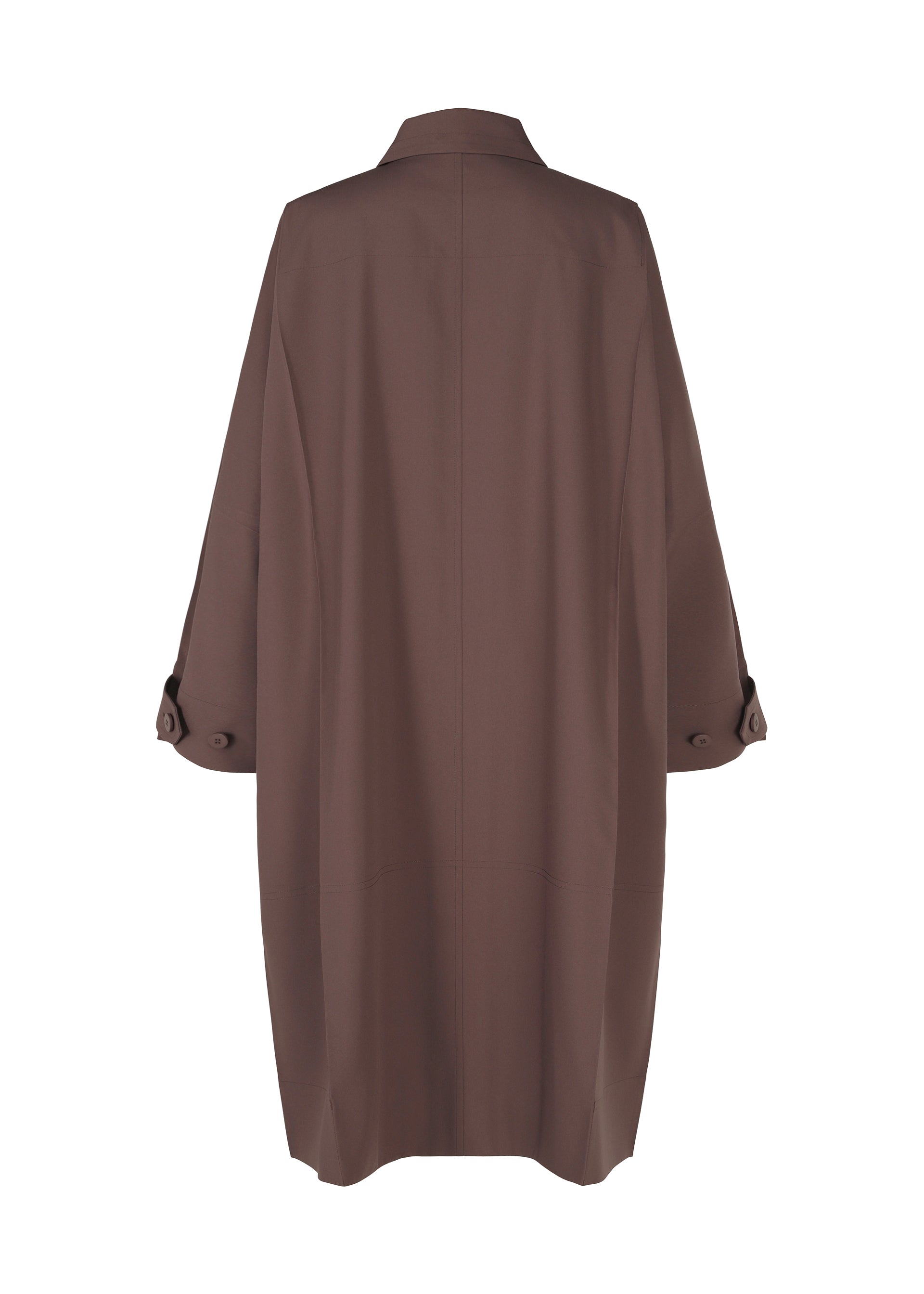 ESSAY（エッセイ） COLLAR LESS COAT　Grey Brown FLAT Spread Collar Coat Grey – The official ISSEY MIYAKE ONLINE