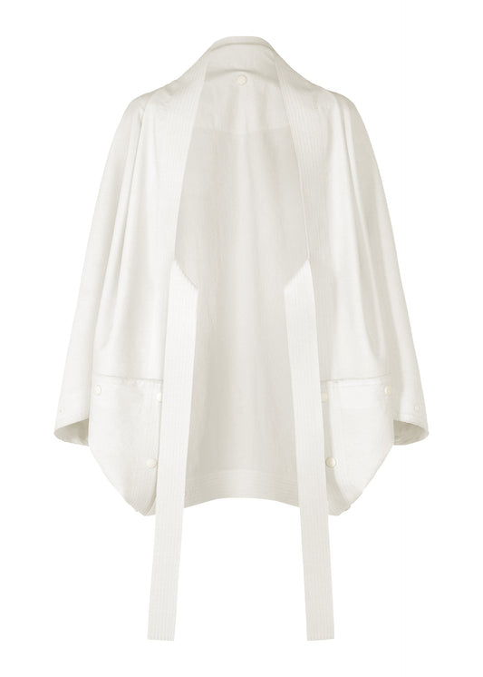 A product shot of the IM MEN FLY jacket in white.