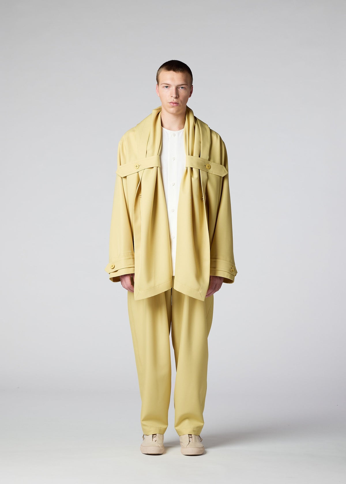 A model wears the IM MEN COCOON jacket.