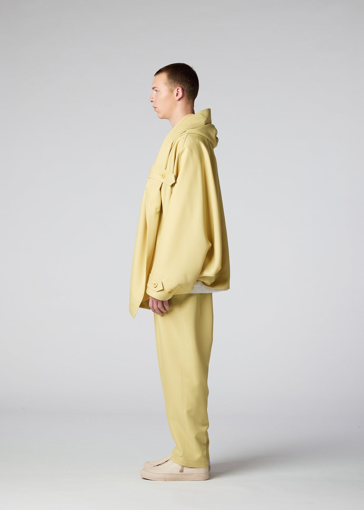 A model wears the IM MEN COCOON jacket.