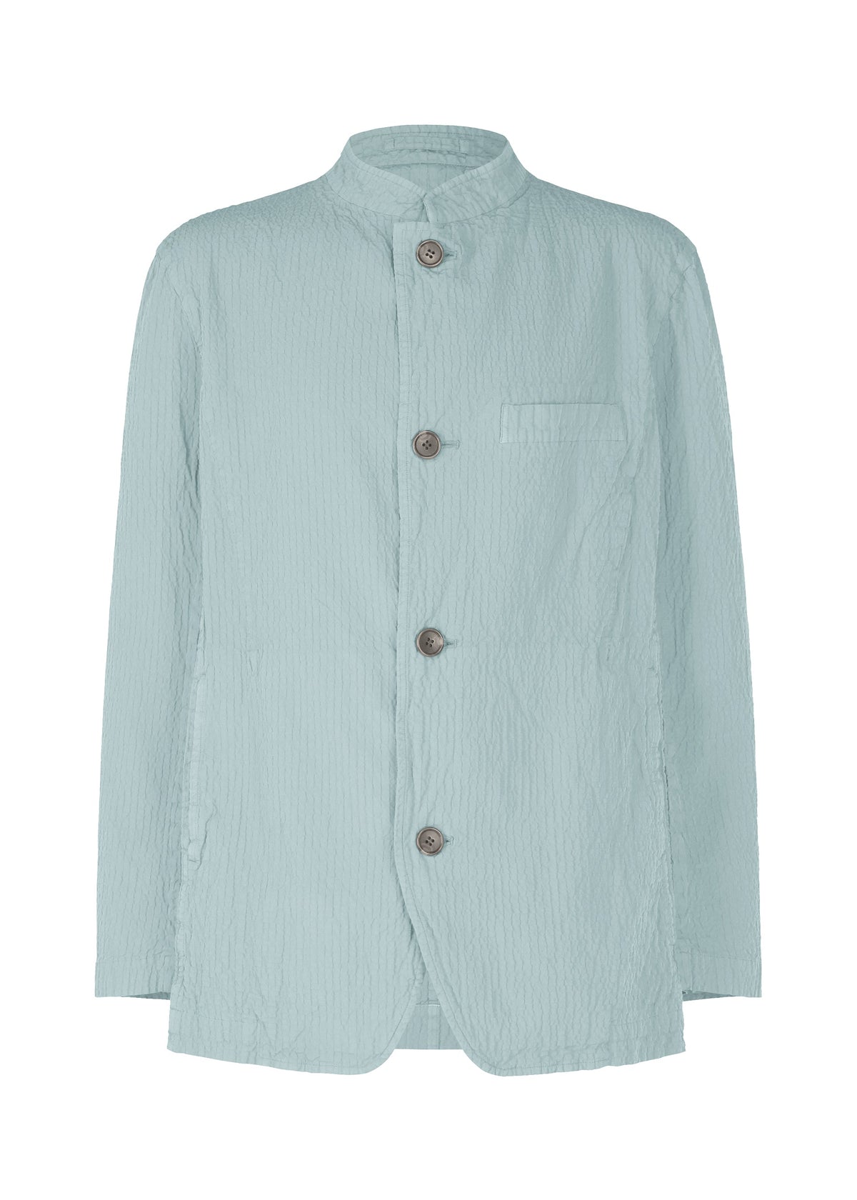 A product shot of the IM MEN SHRINK DYE jacket in light blue (70).