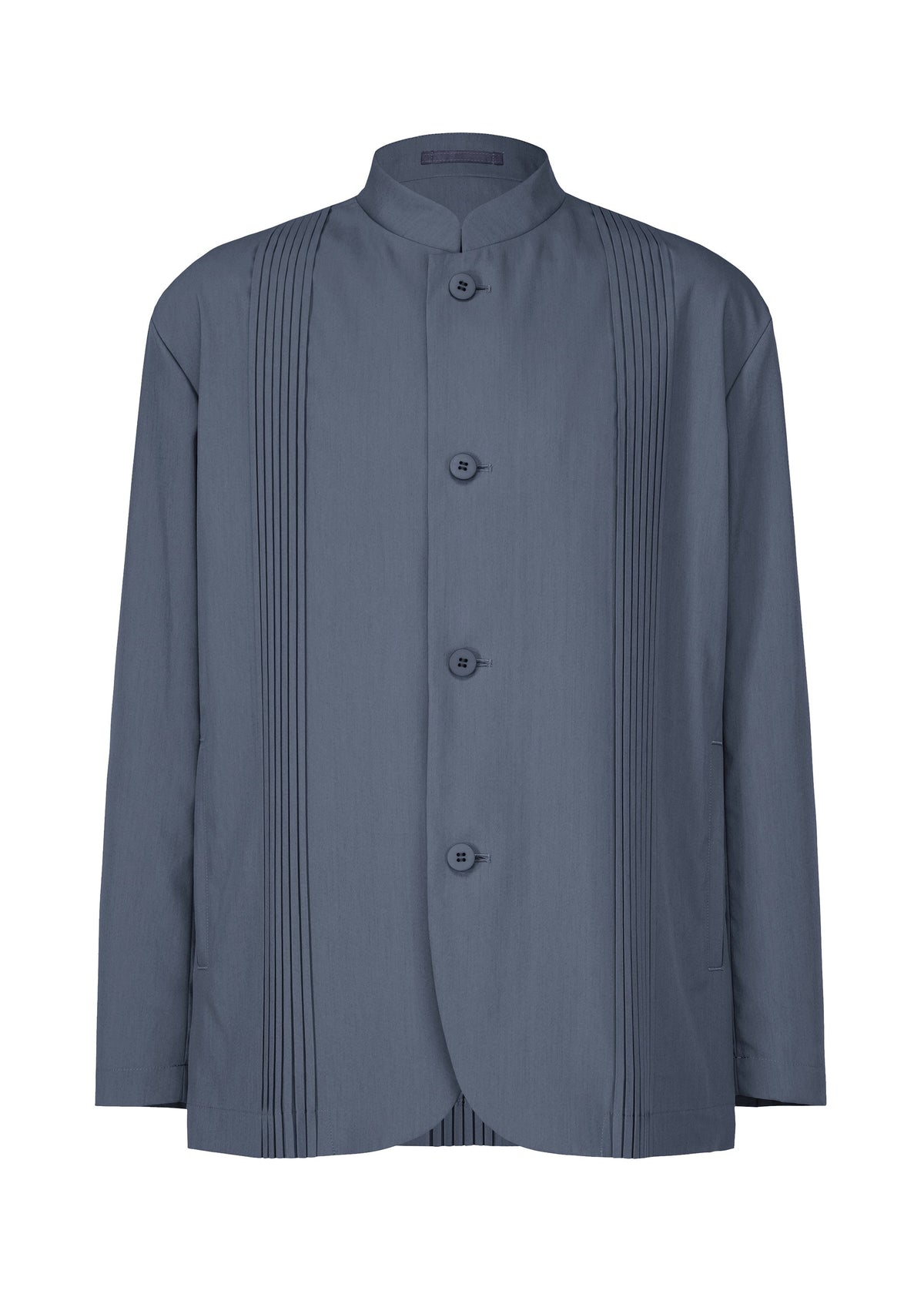 A product shot of the IM MEN AIR PLEATS jacket in navy (75).