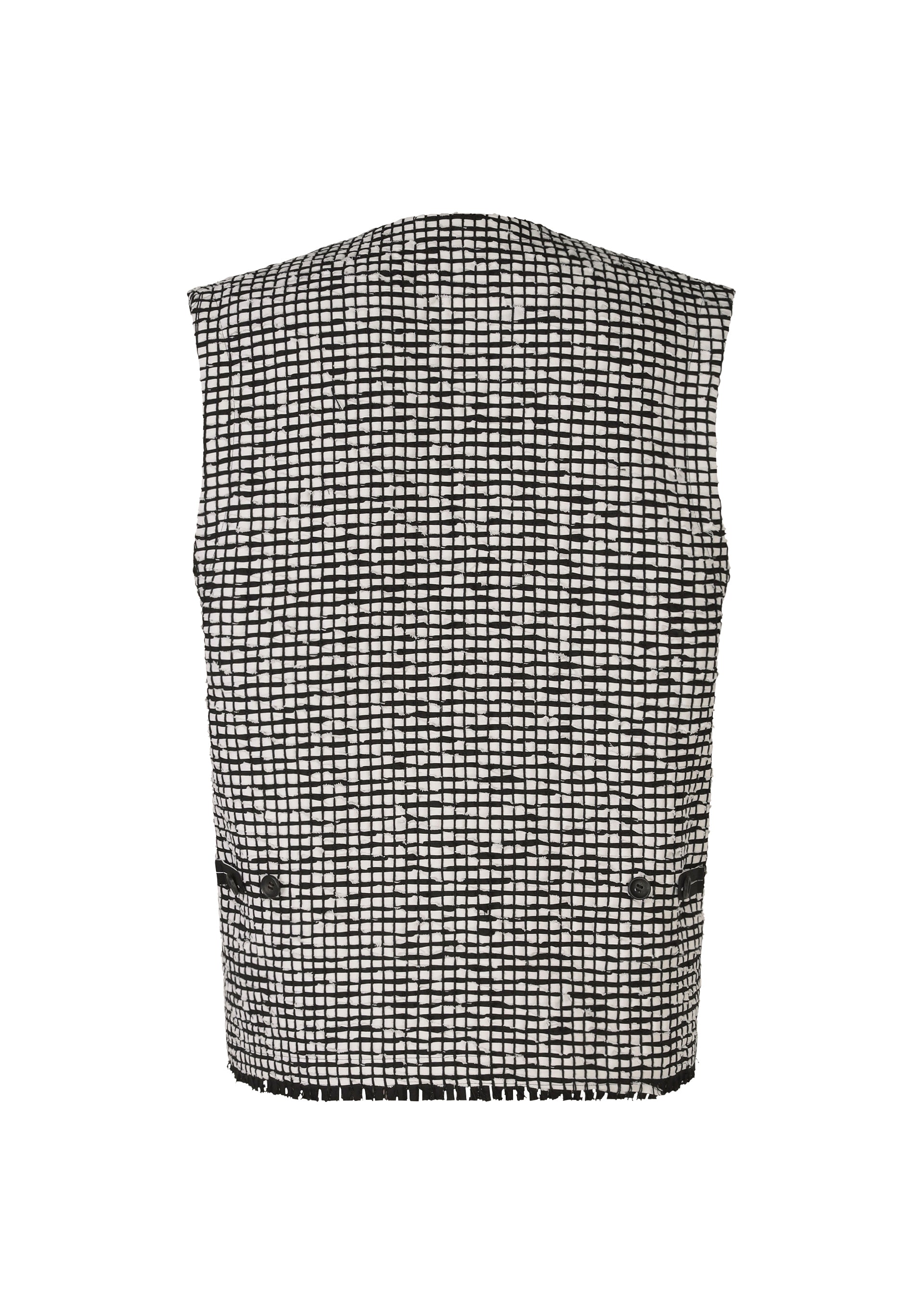 A detail shot of the IM MEN SAKIORI vest.