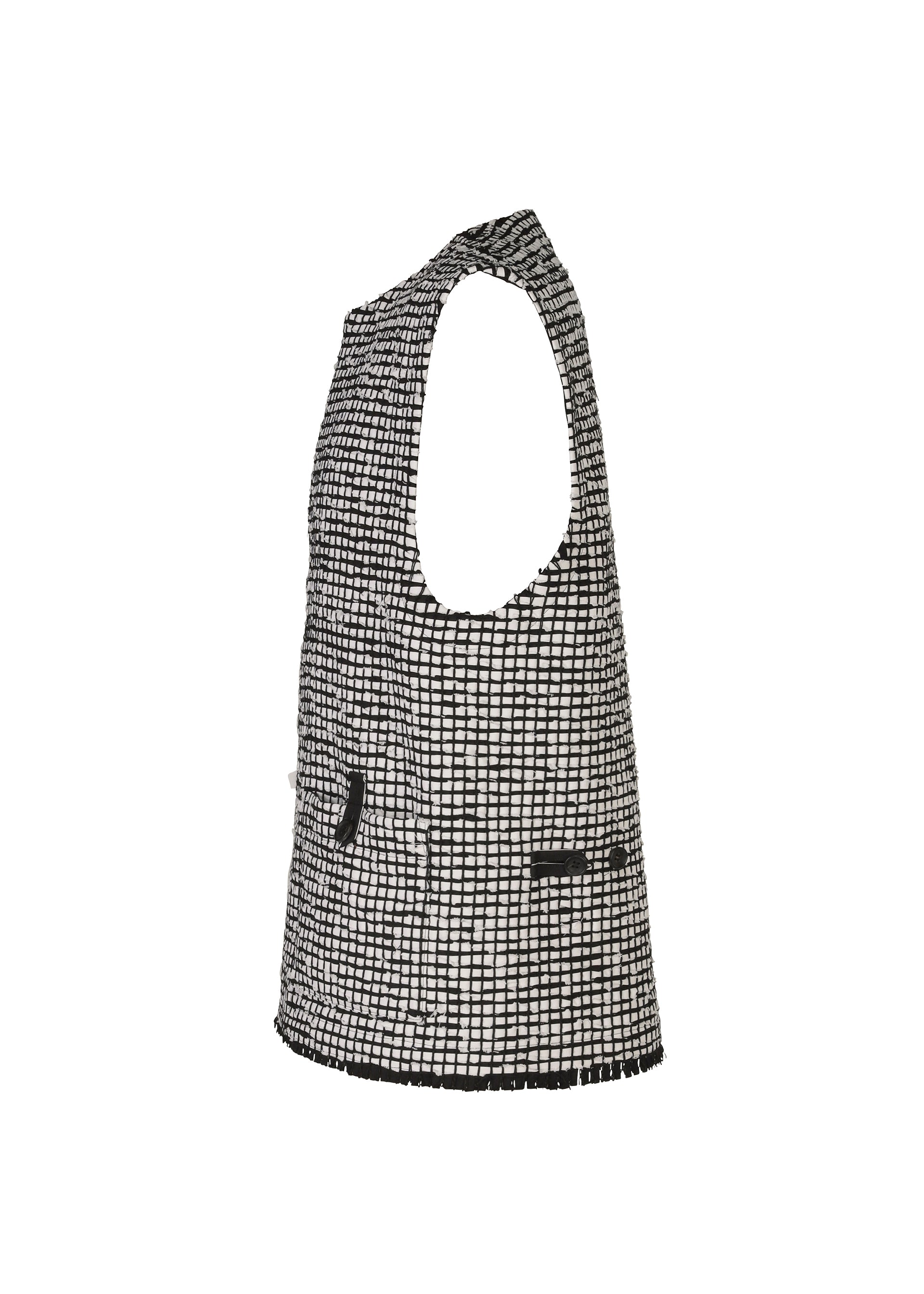 A detail shot of the IM MEN SAKIORI vest.