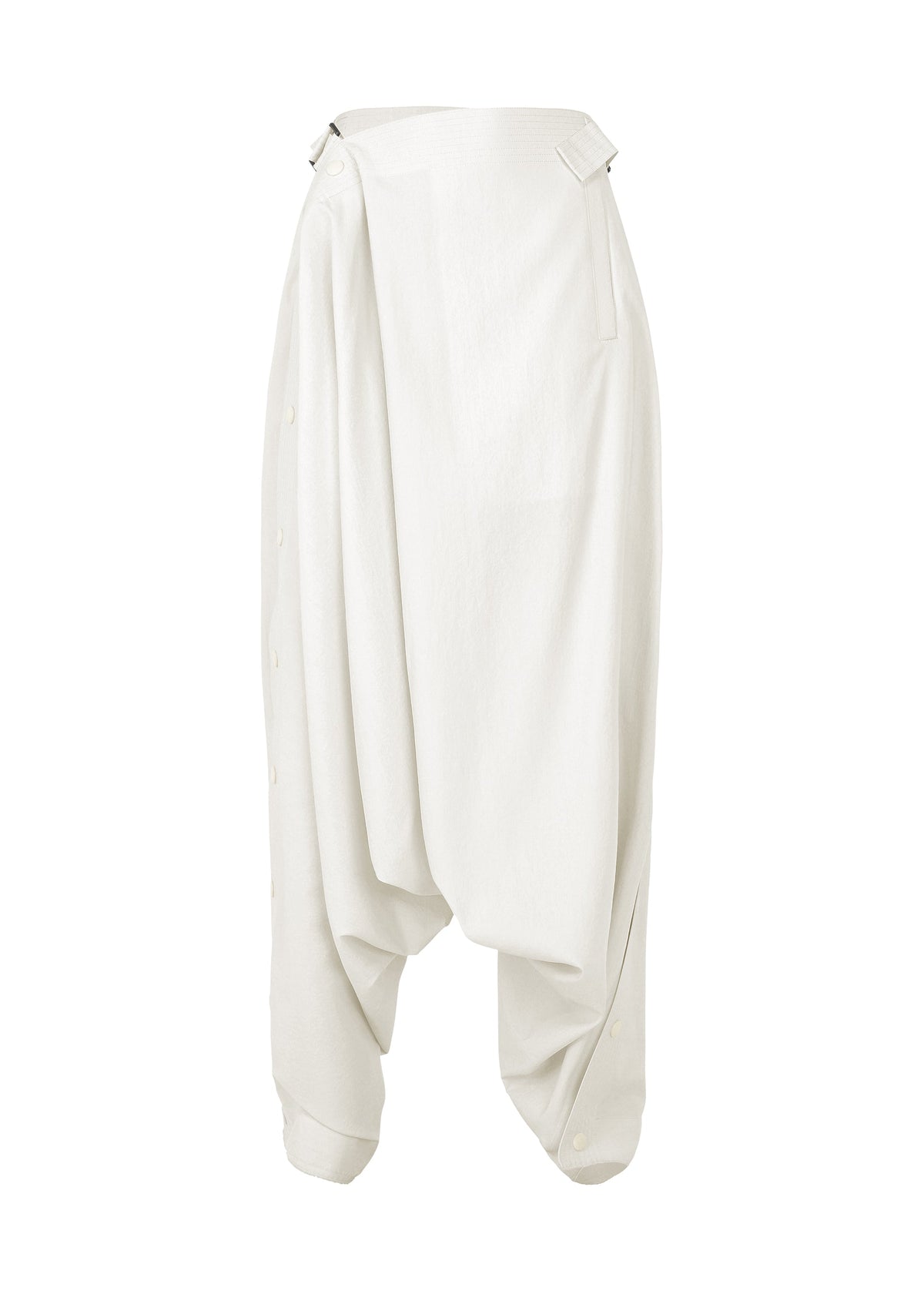 A product shot of the IM MEN FLY trousers in white.