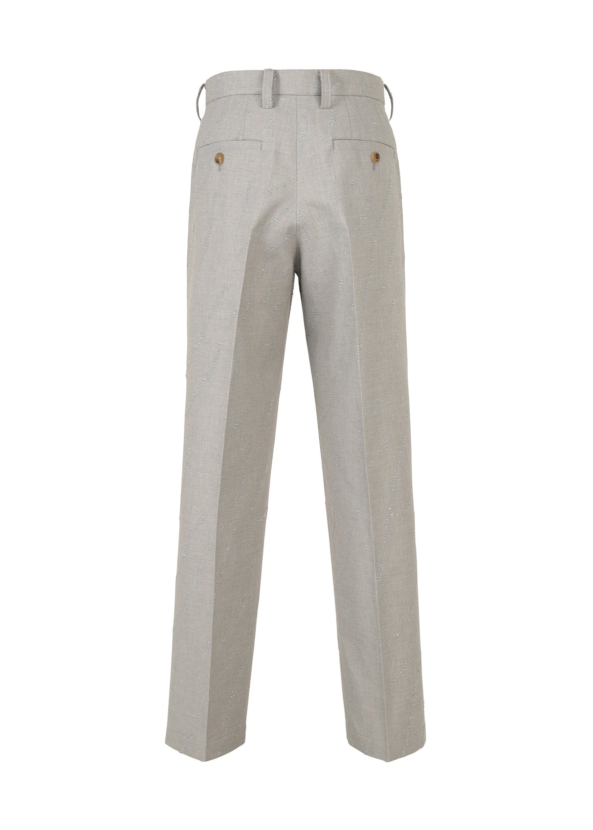A detail shot of the IM MEN FLY WOOL trousers.