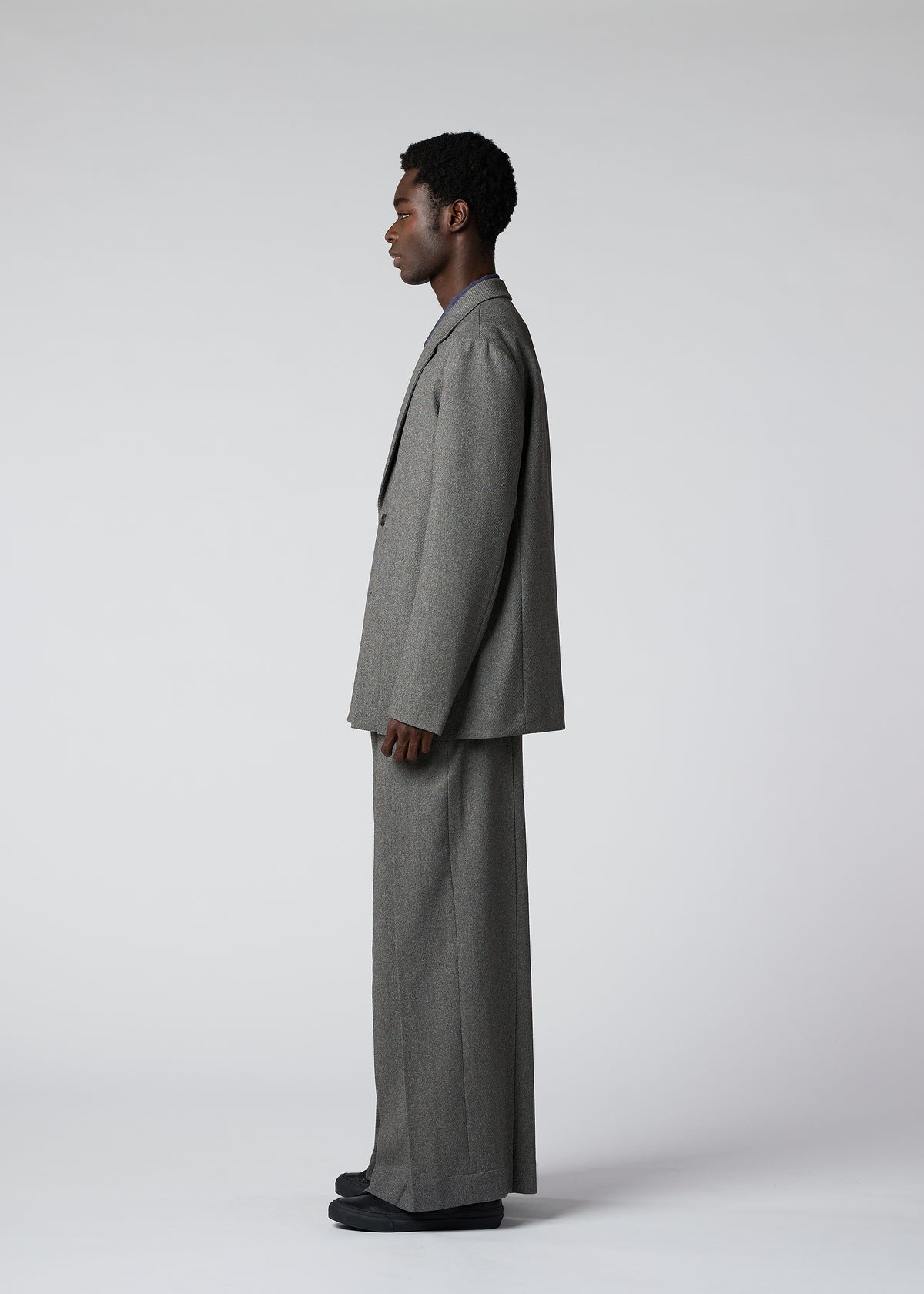WOOL LIKE TWEED Trousers Grey