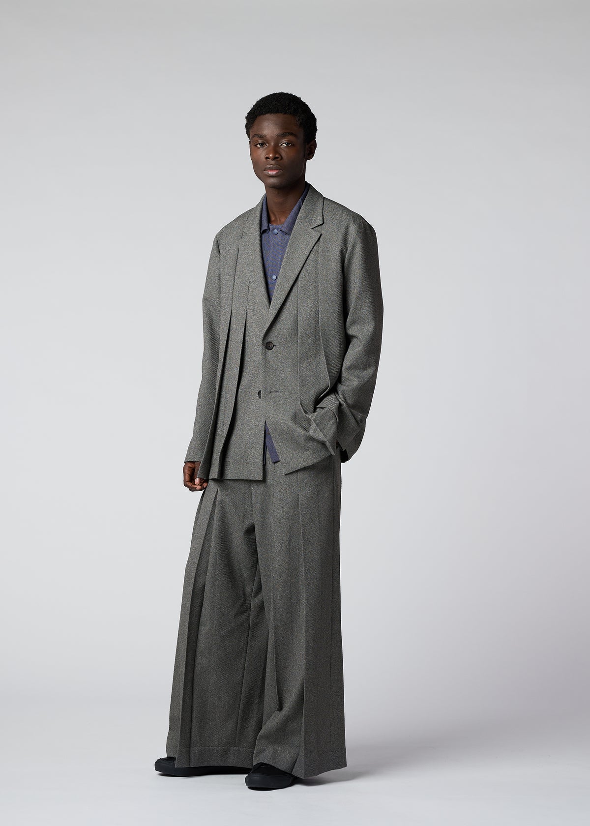 WOOL LIKE TWEED Trousers Grey