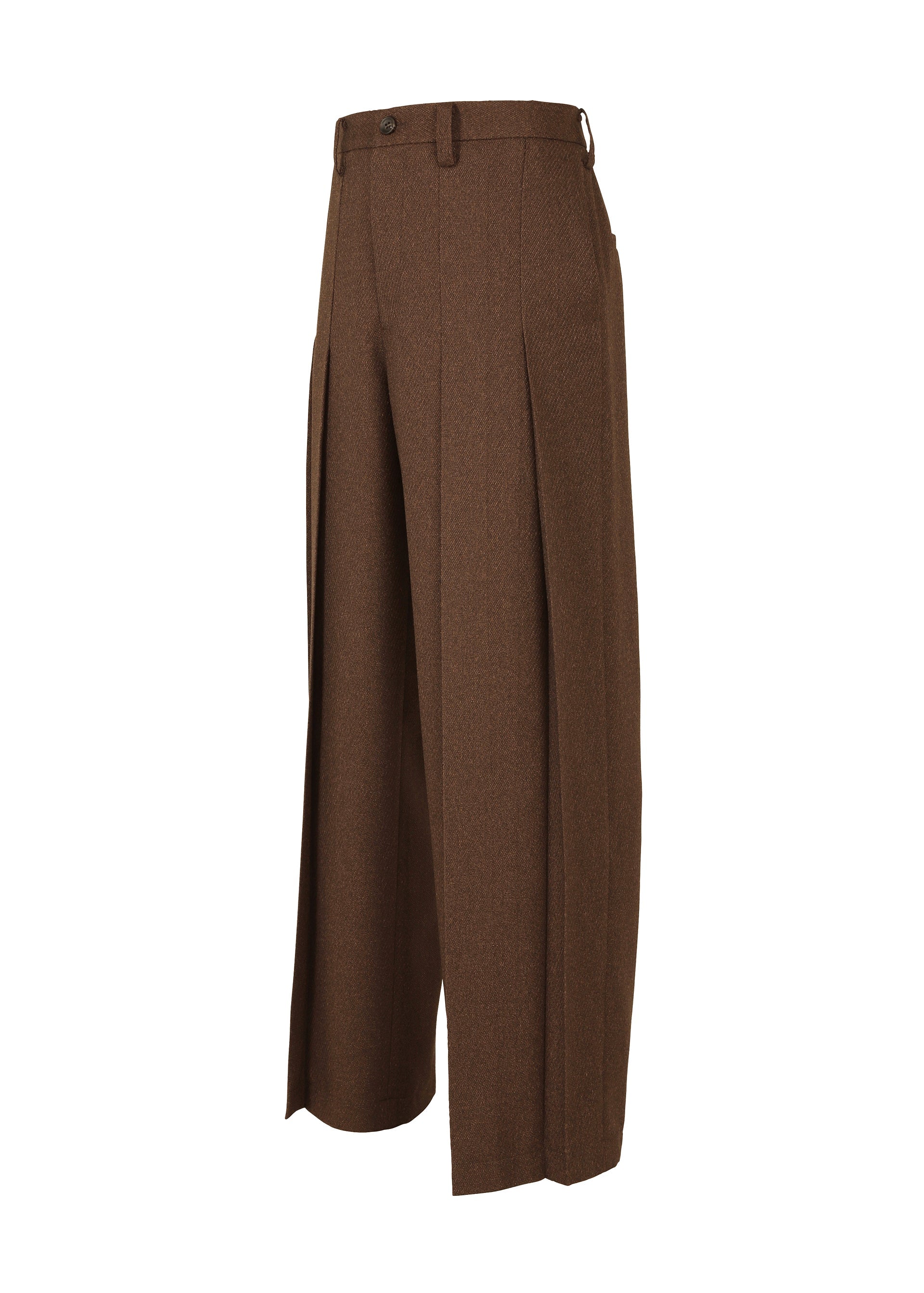 イッセイミヤケ アイムメン WOOL LIKE TWEED ダークブラウン 2 WOOL LIKE TWEED Straight-leg Trousers Dark Brown – The official