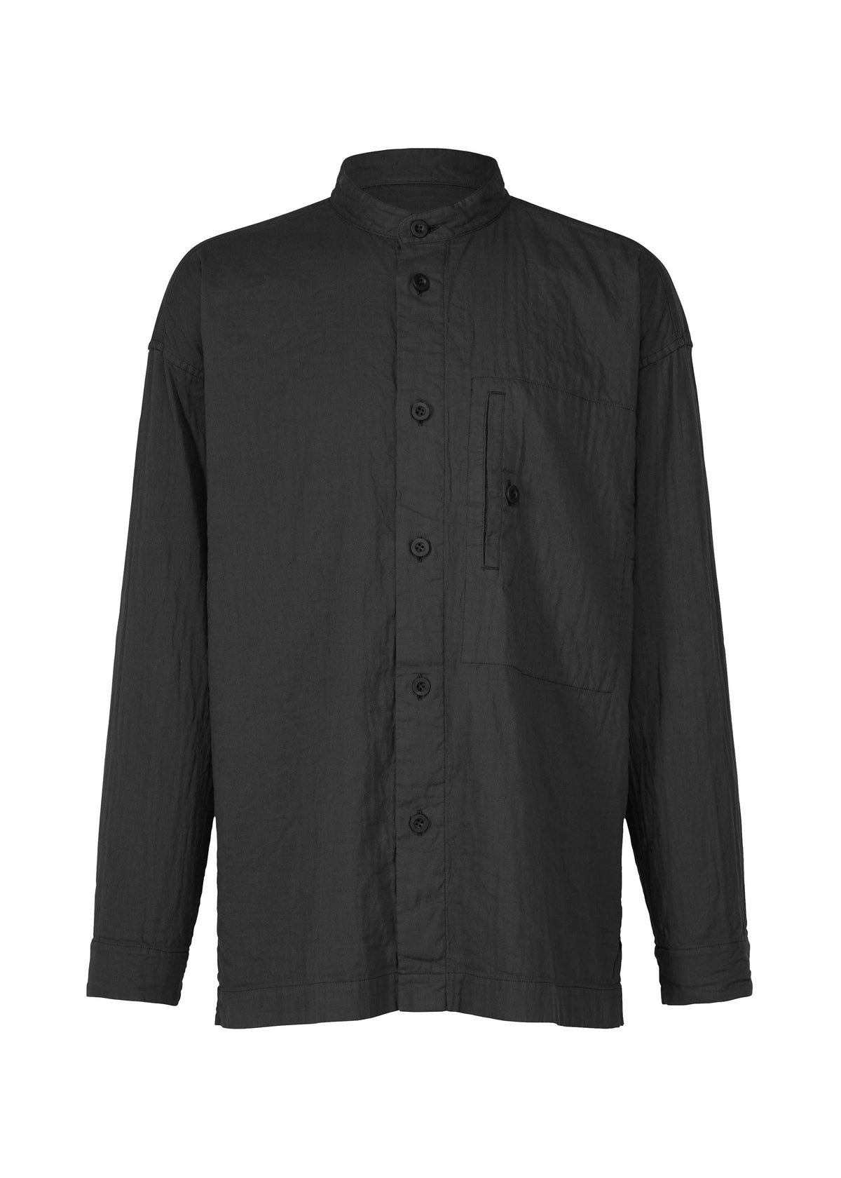 A product shot of the IM MEN DOUBLE FACE COTTON SHIRT shirt in black (15).