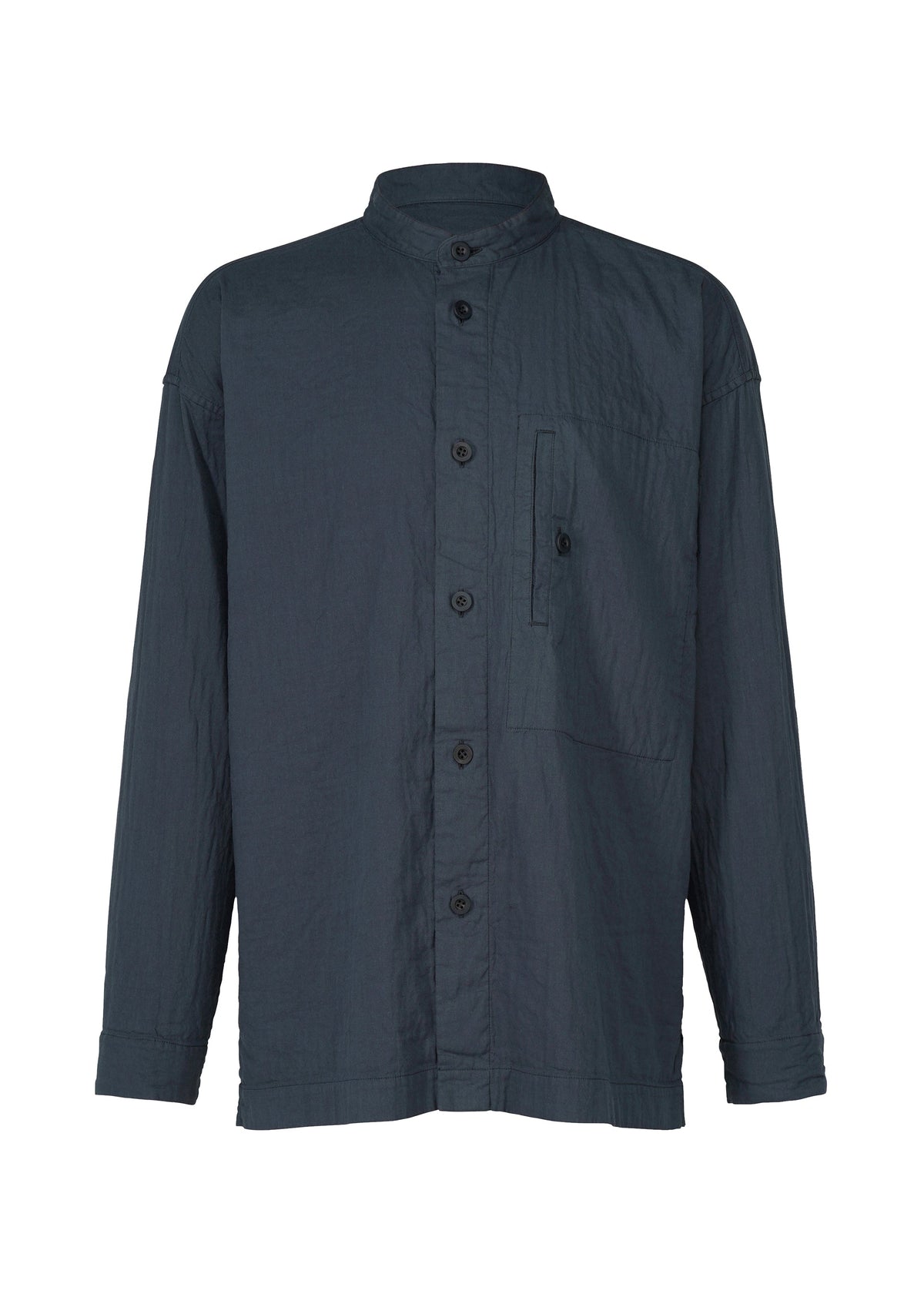A product shot of the IM MEN DOUBLE FACE COTTON SHIRT shirt in navy (75).