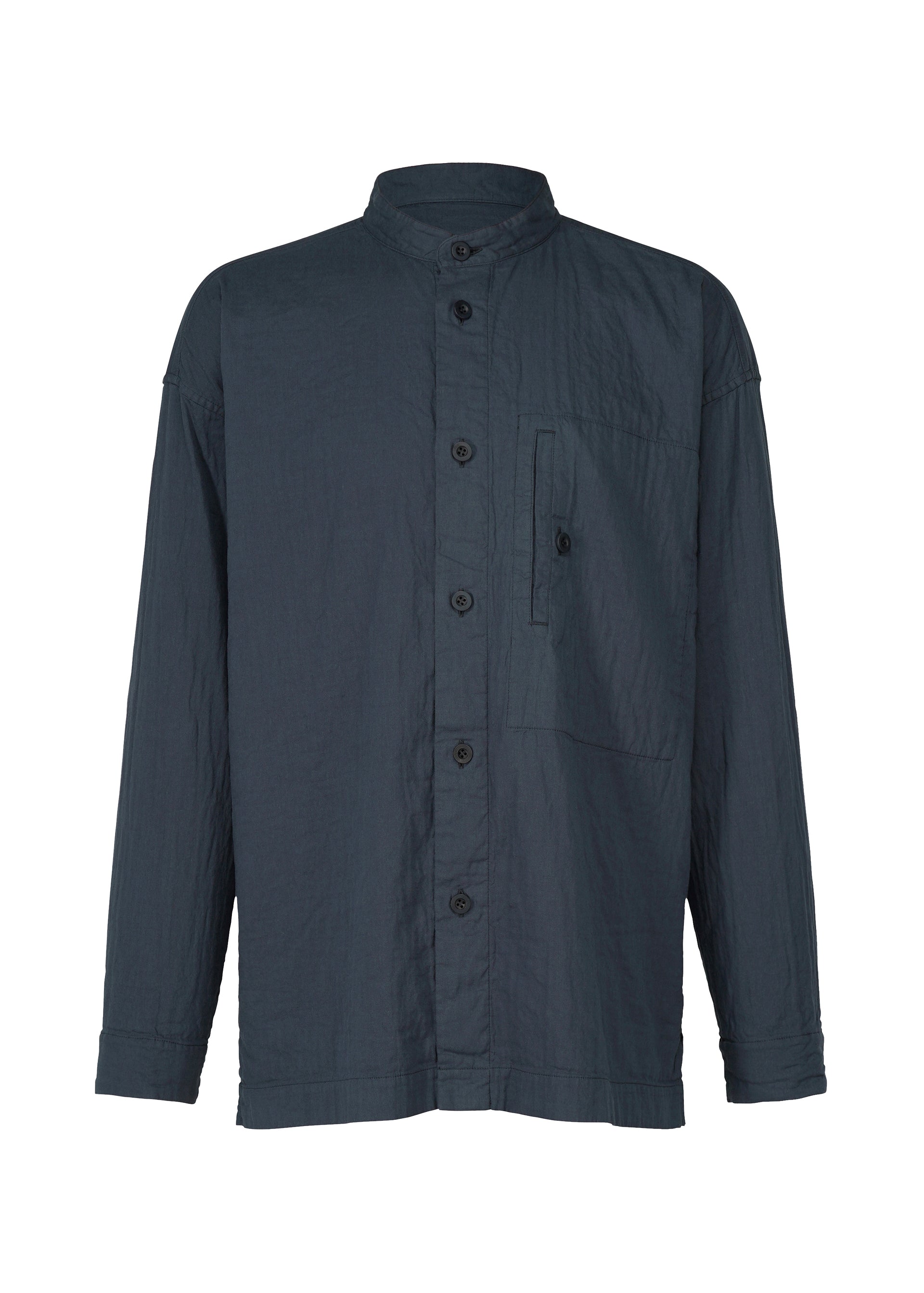 A product shot of the IM MEN DOUBLE FACE COTTON SHIRT shirt in navy (75).