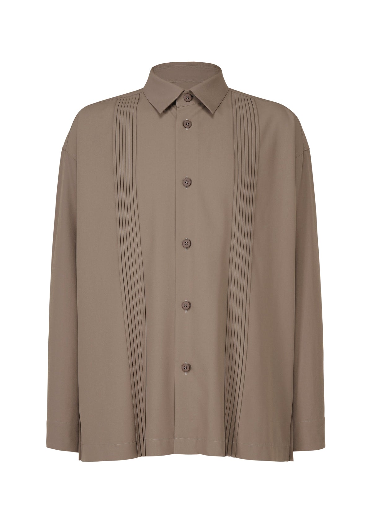 A product shot of the IM MEN PLEATS SHIRT shirt in mocha (48).