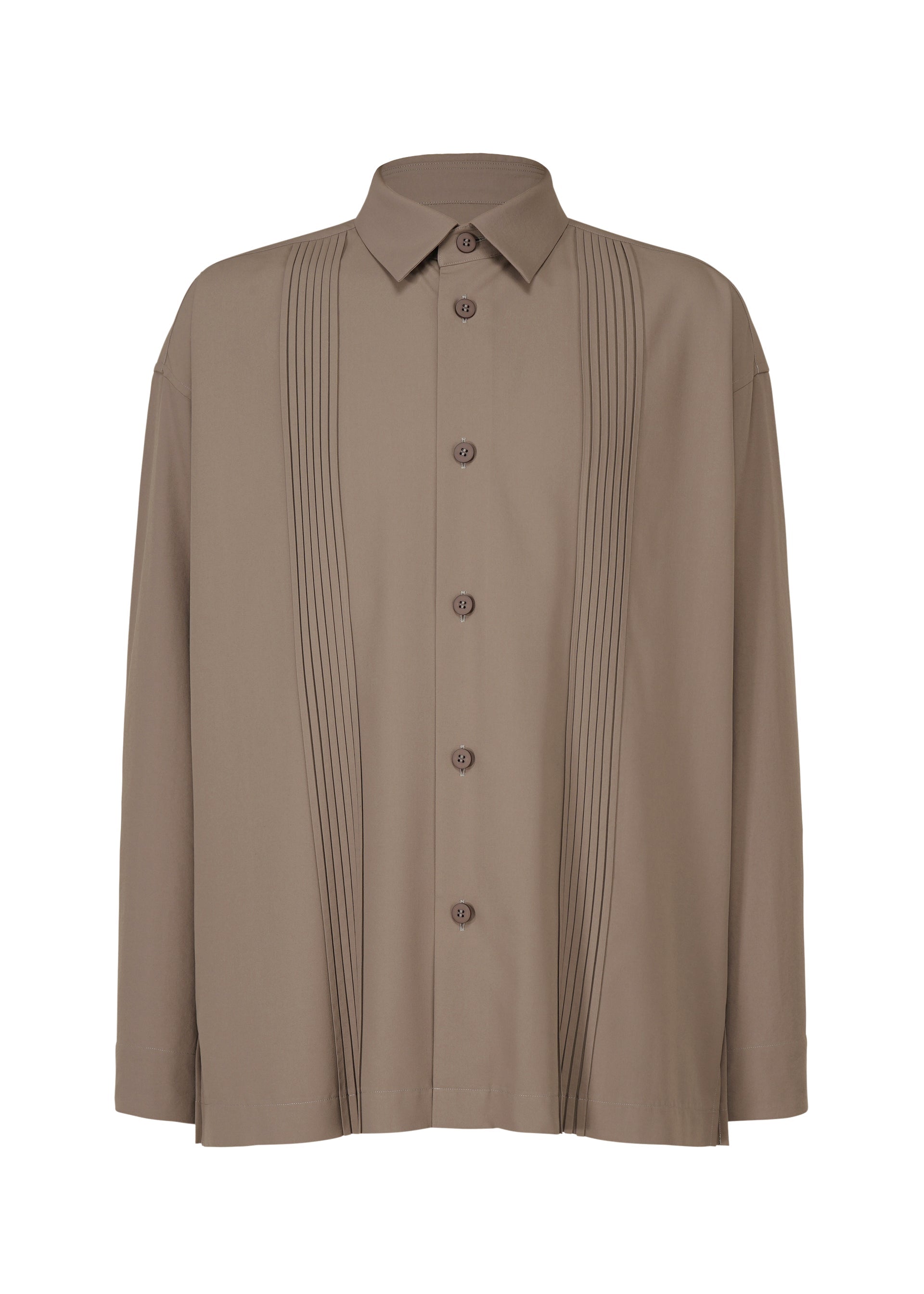 A product shot of the IM MEN PLEATS SHIRT shirt in mocha (48).