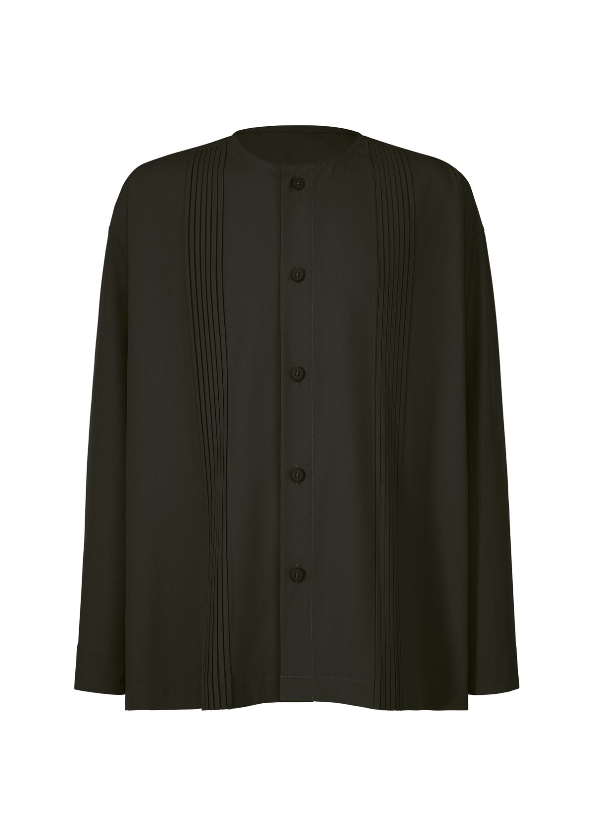 A product shot of the IM MEN PLEATS SHIRT shirt in black (15).