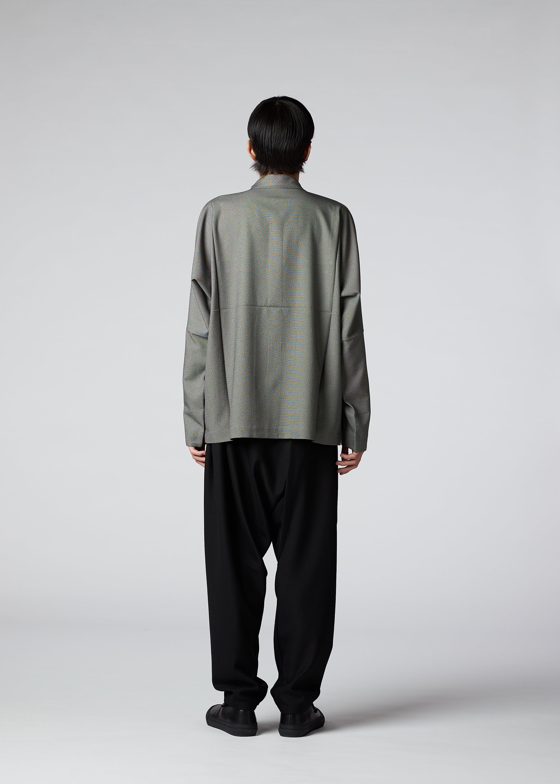 A model wears the IM MEN WOOL LIKE COMPACT SHIRT shirt.